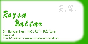 rozsa maltar business card